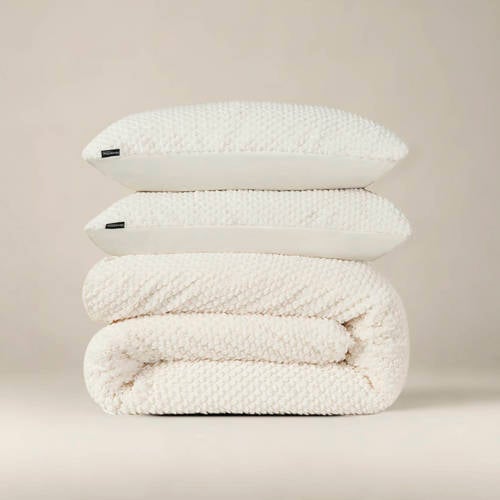 Sleeptime teddy dekbedovertrek 1-persoons (140x220 cm) - ecru