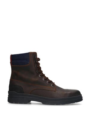 leren veterboots donkerbruin