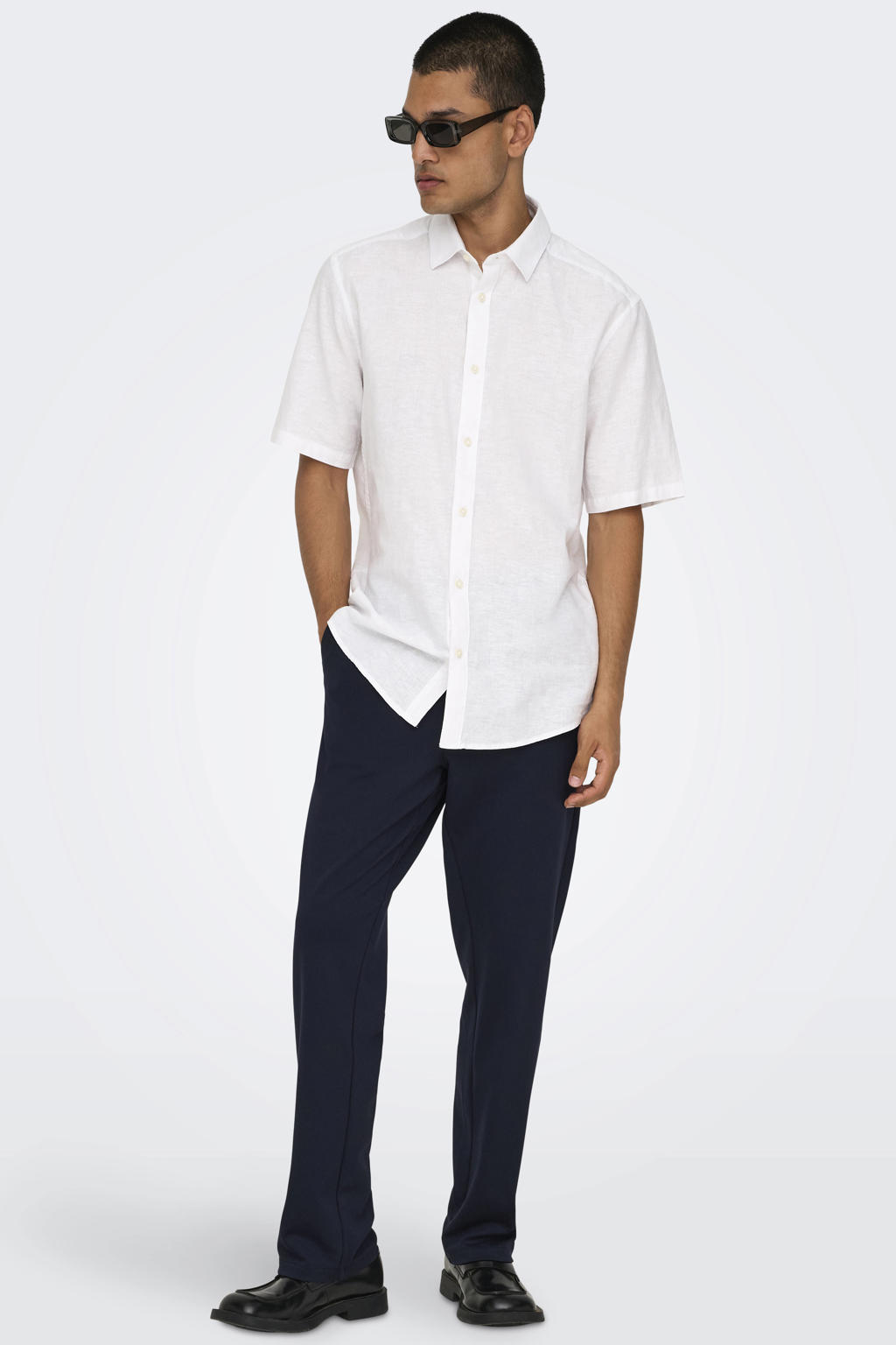 ONLY & SONS regular chino donkerblauw