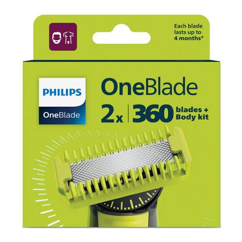 Wehkamp Philips OneBlade 360 Blade QP624/50 - vervangmesjes body kit - 2 stuks aanbieding