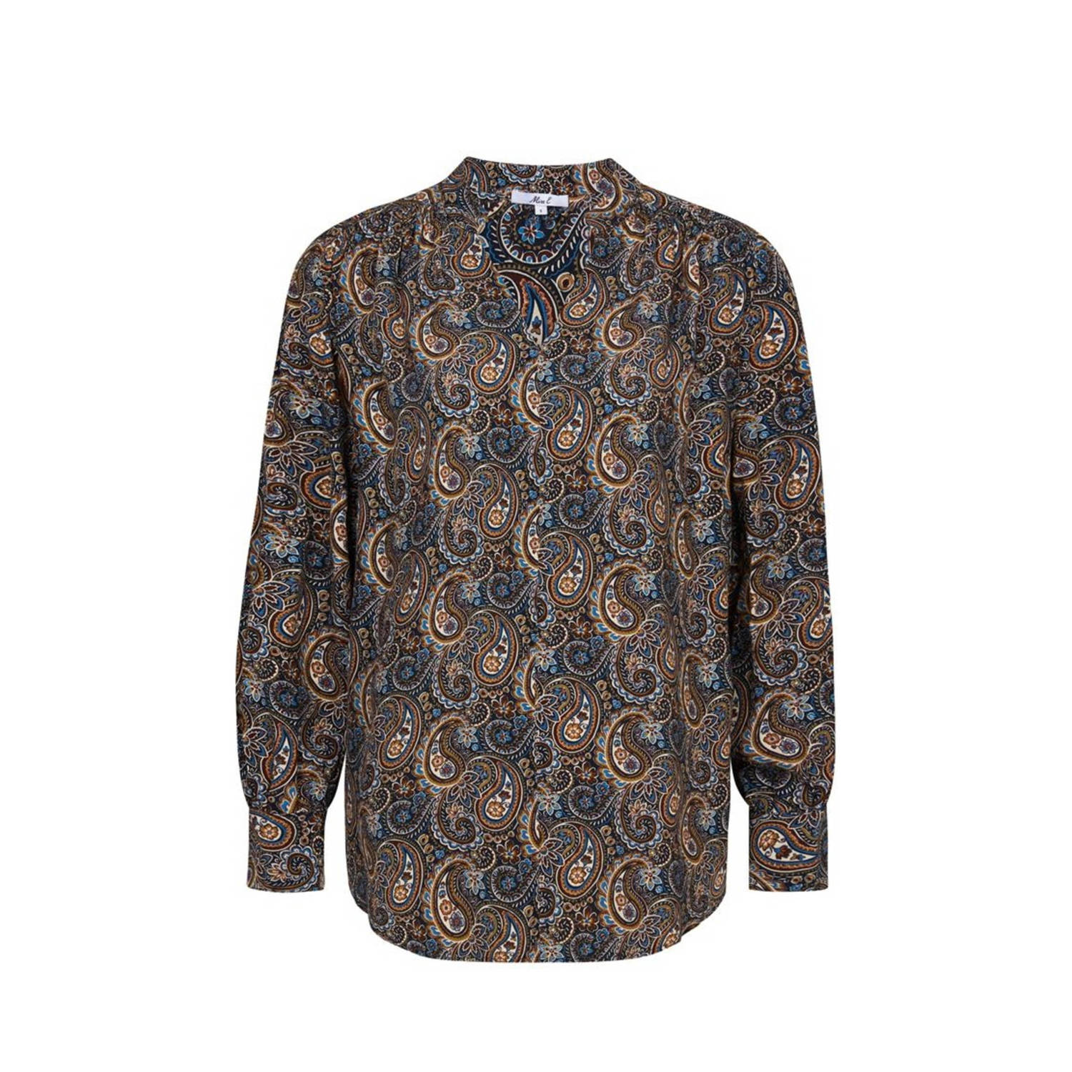 Miss Etam top Callie met paisley print bruin blauw