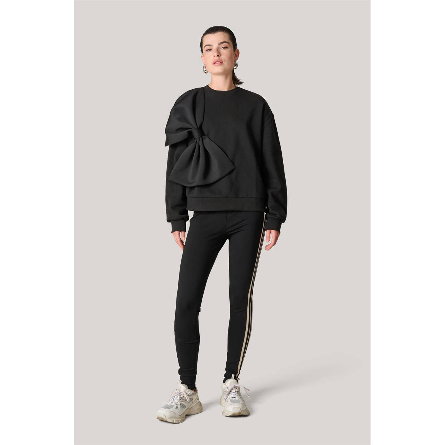Shoeby gestreepte skinny legging zwart
