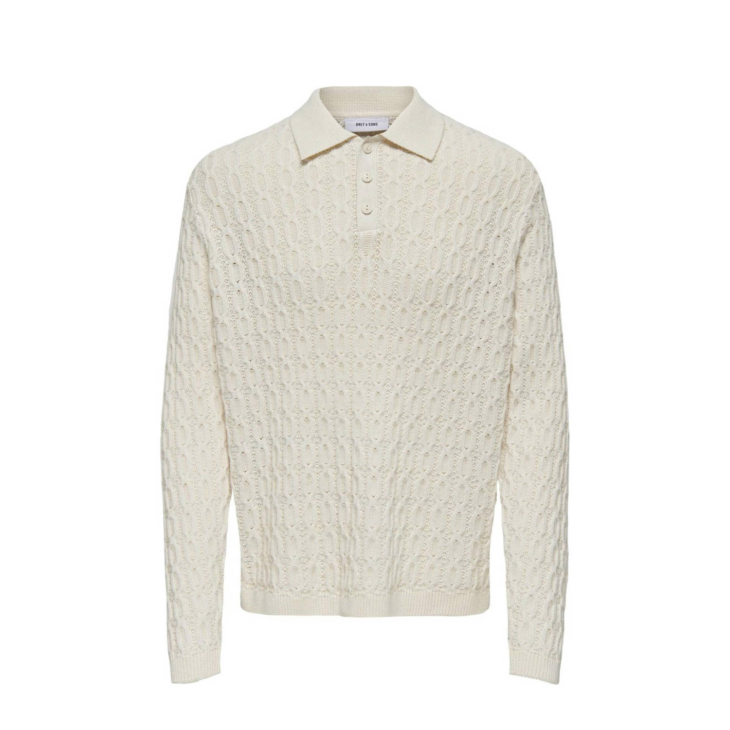 ONLY & SONS gebreide trui ONSLEONARD ecru