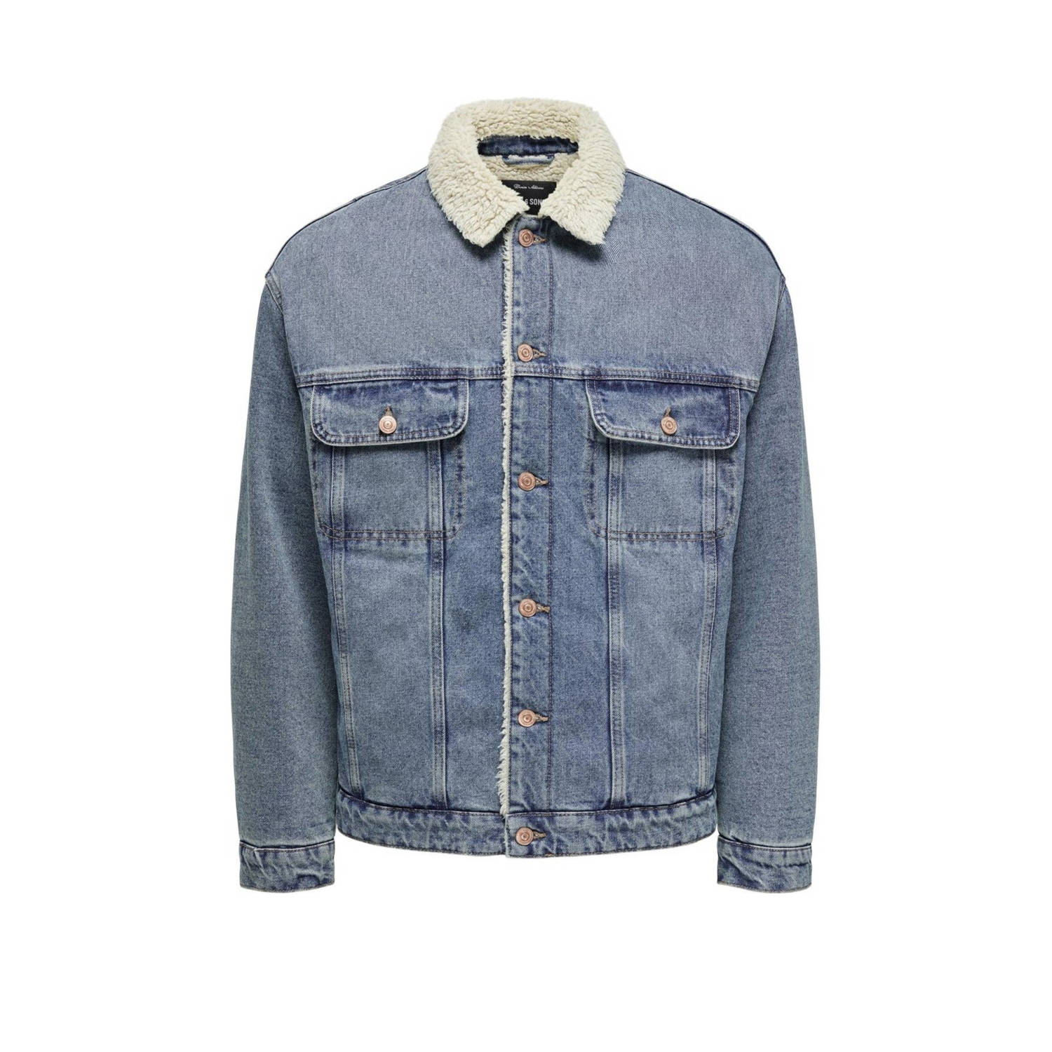 Only & Sons Jeansjack met kentkraag model 'WILSON'