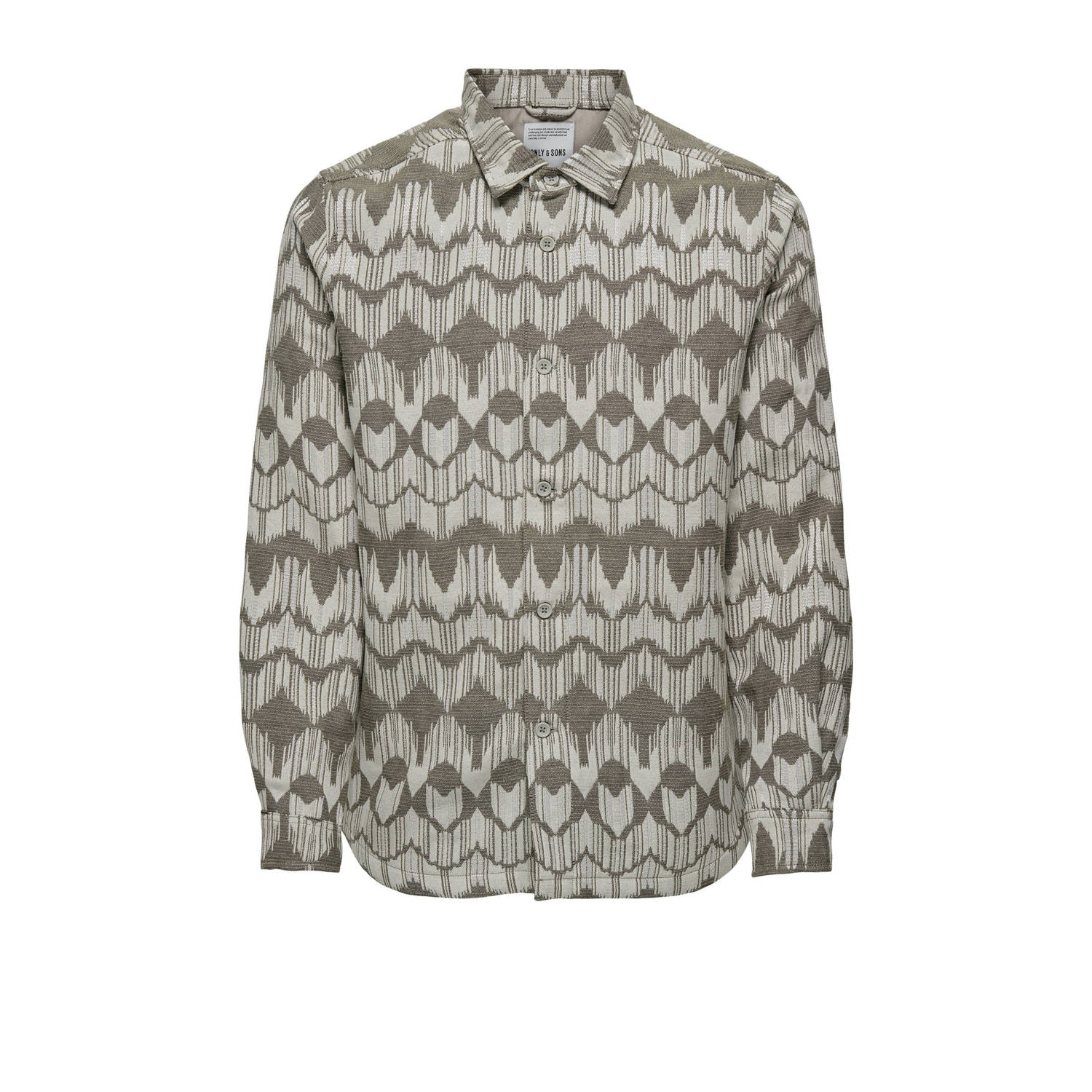 ONLY & SONS overshirt ONSMILO met all over print beige