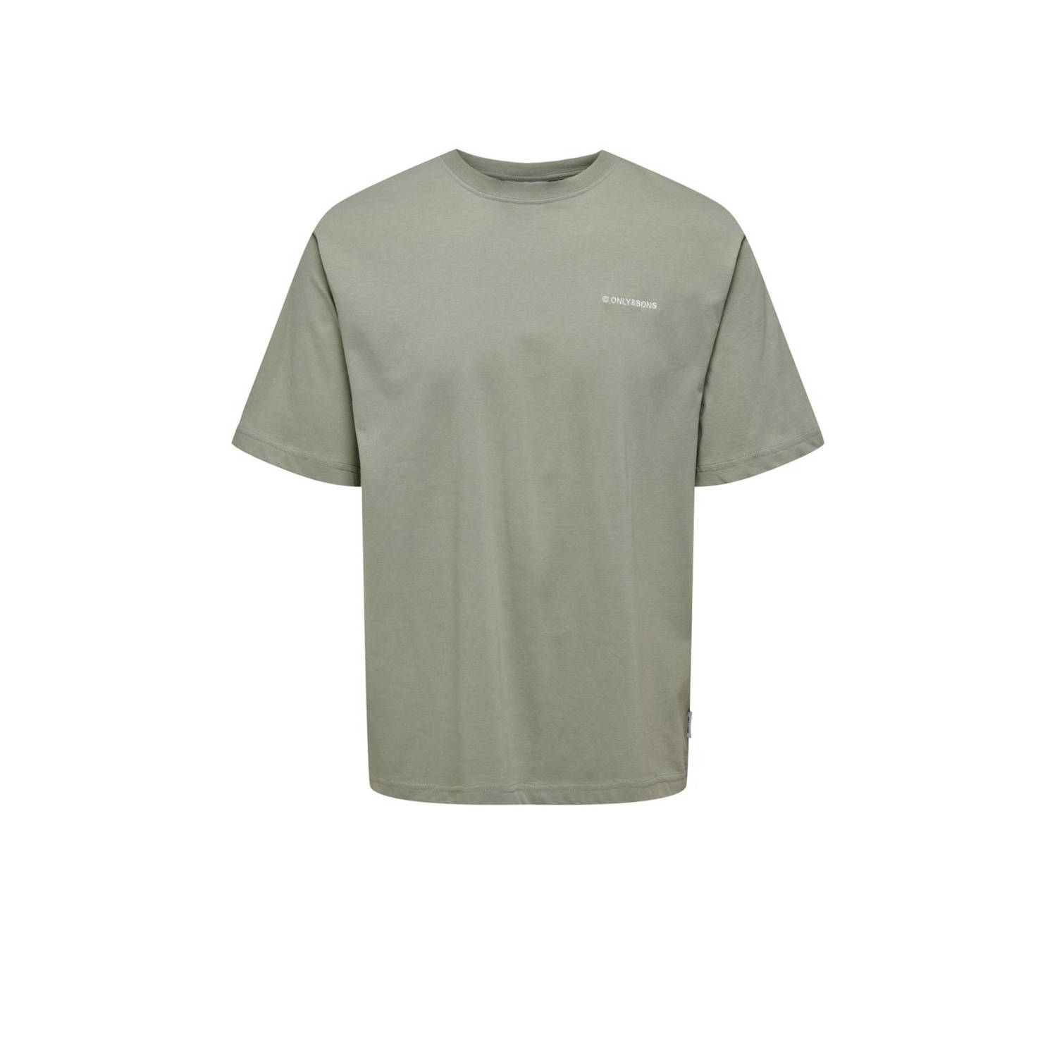ONLY & SONS T-shirt ONSADAM met backprint groen