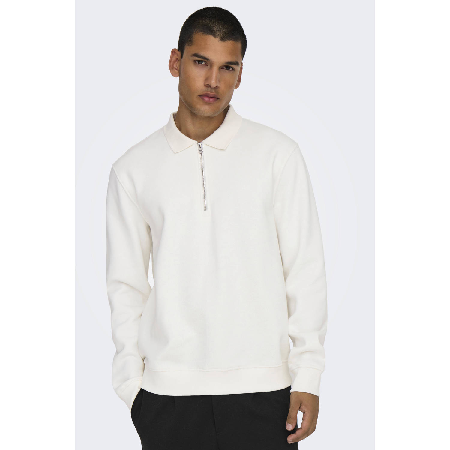 Only & Sons Abbott Regular Polo in Cloud Dancer White Heren
