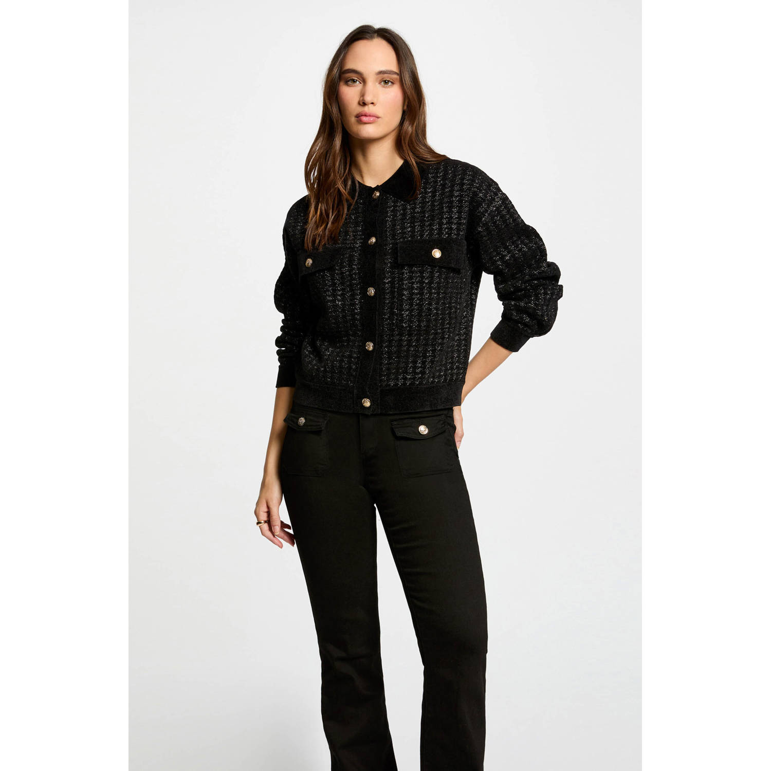 Morgan vest zwart lurex