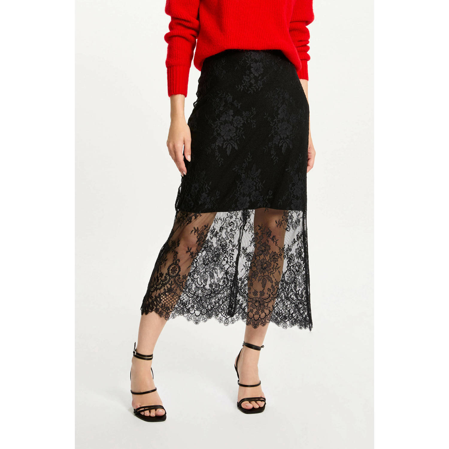 Morgan midi rok zwart