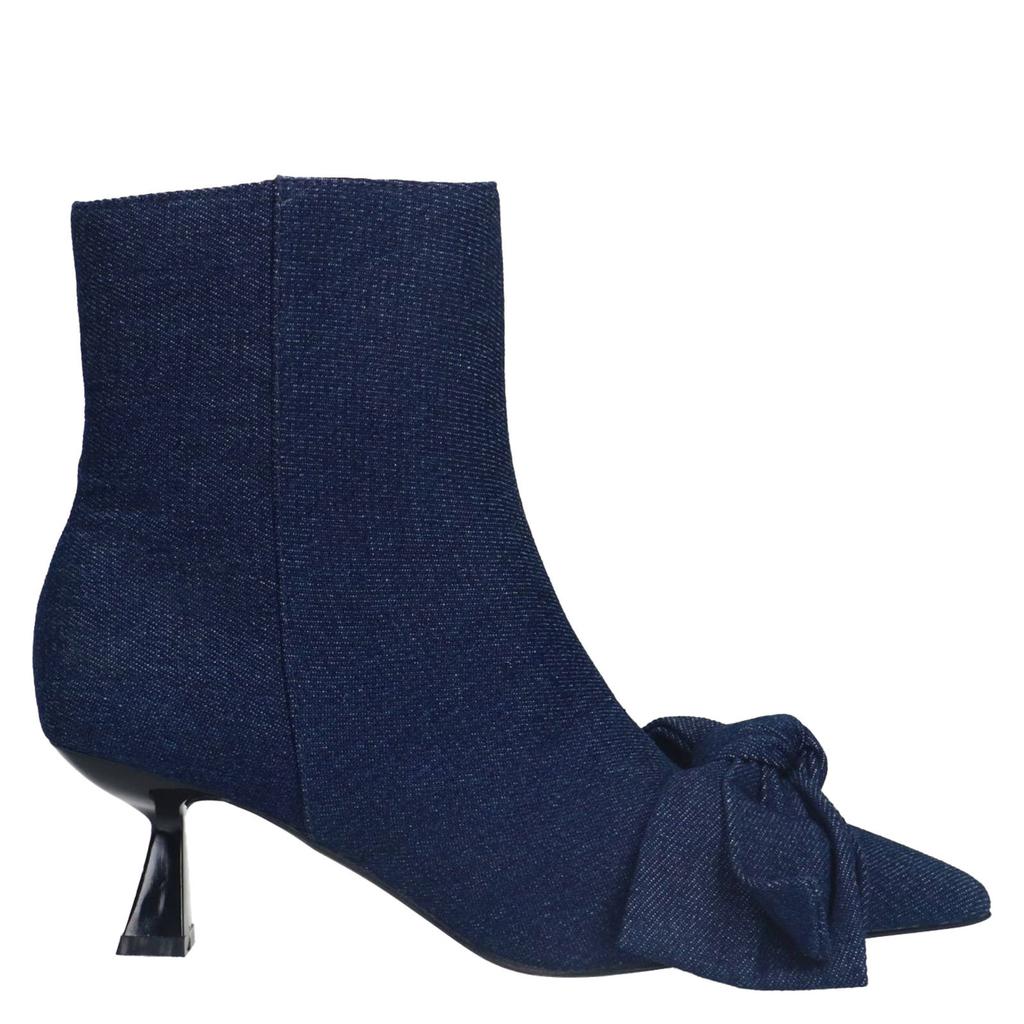 Denim en blauwe dames Sacha enkellaarzen van denim met ritssluiting