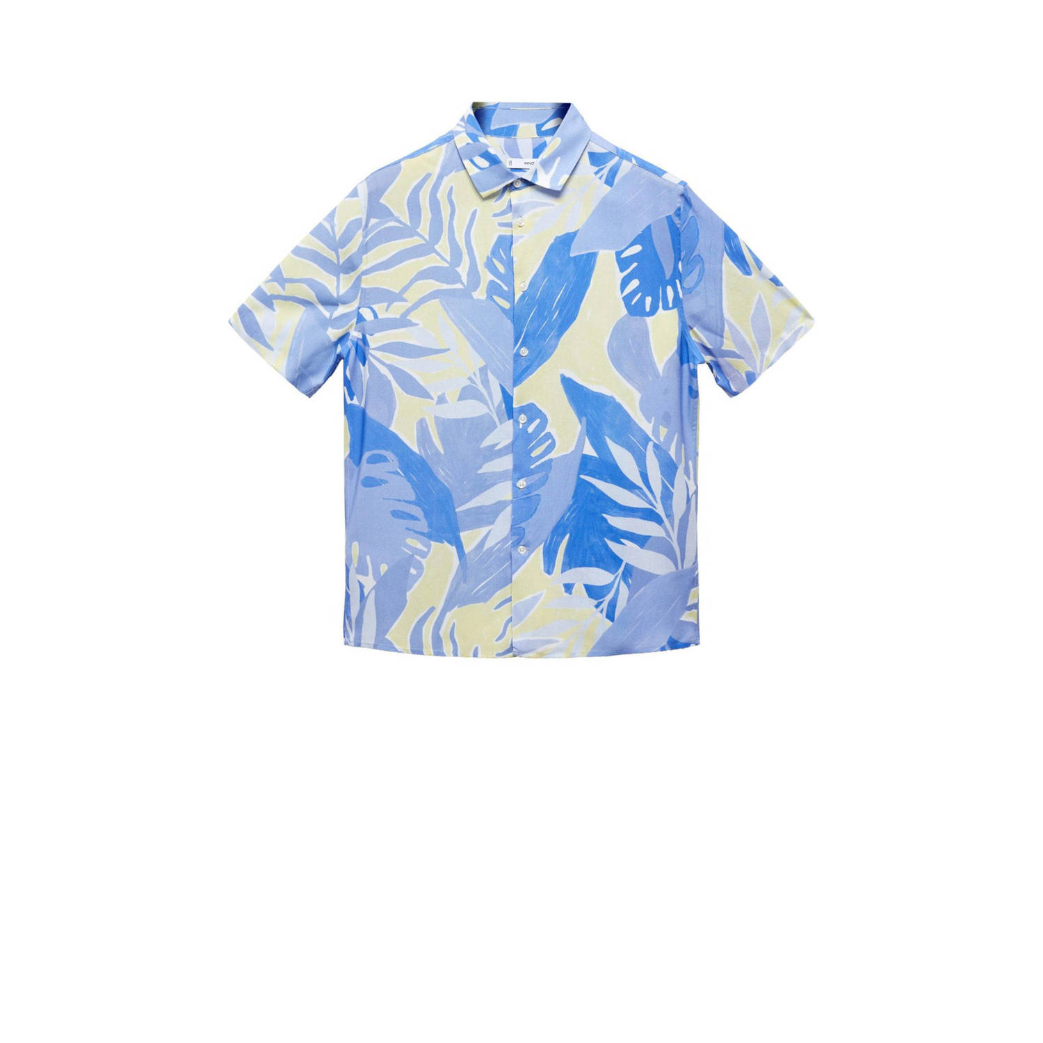 Mango Man overhemd met all over print lichtblauw