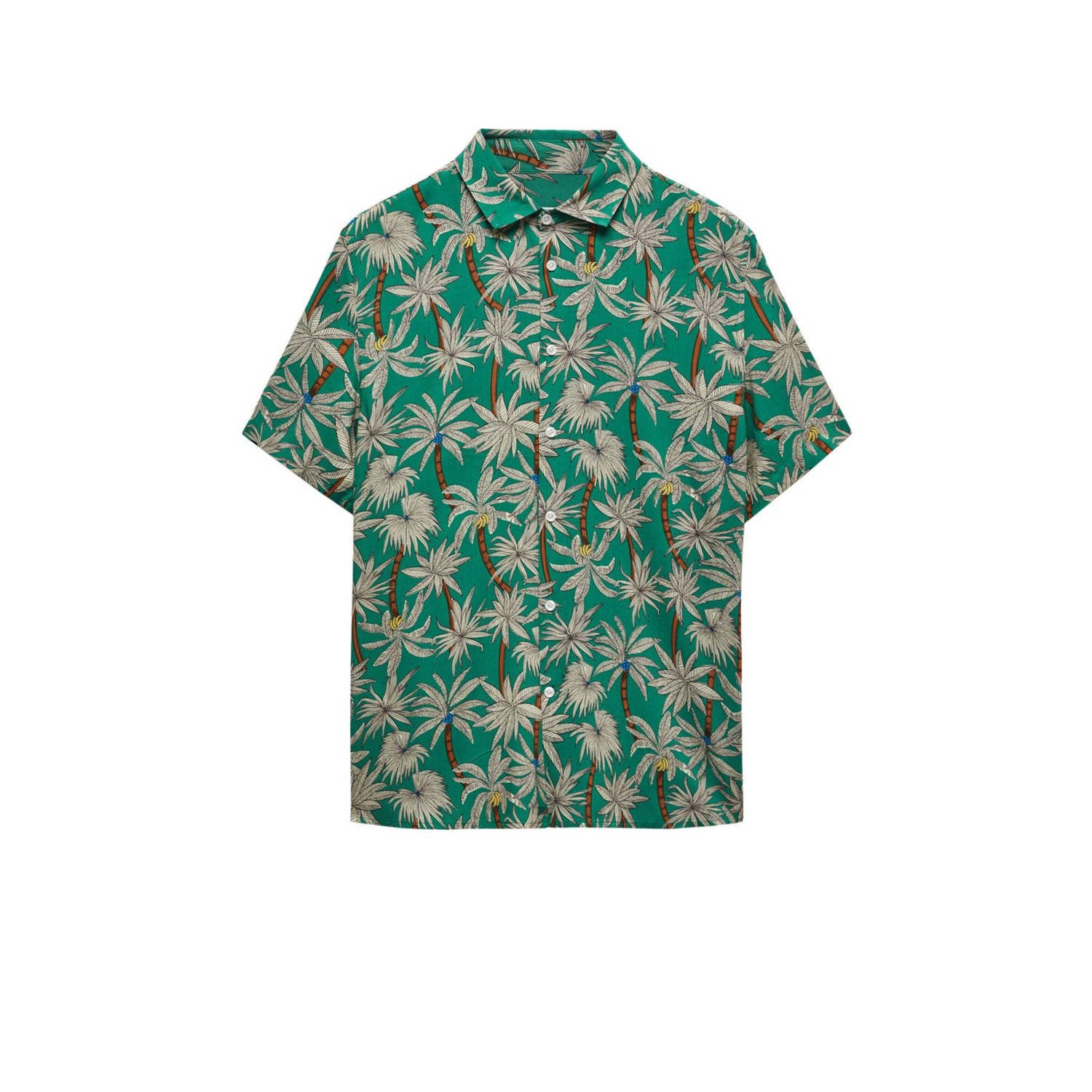 Mango Man overhemd met all over print groen