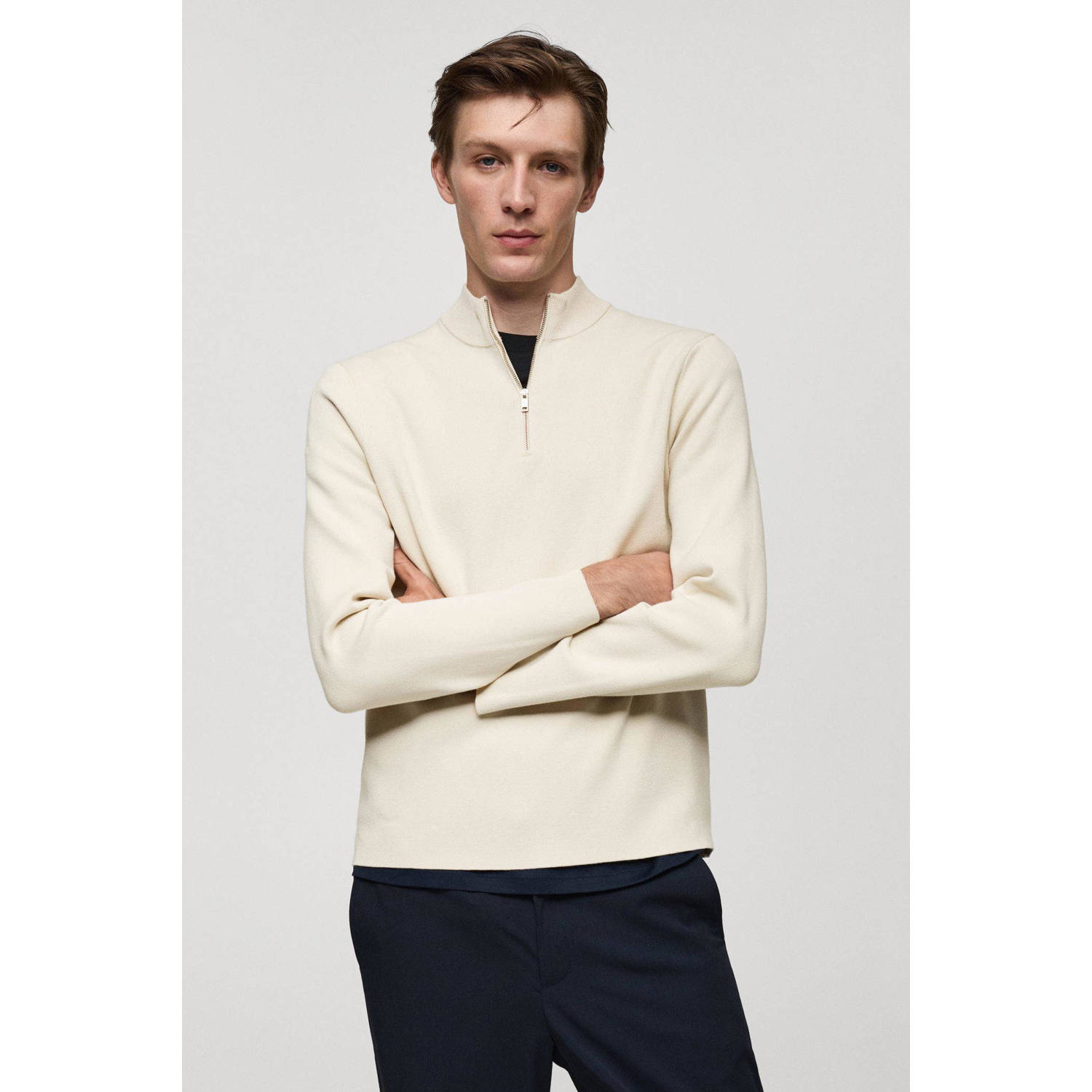 Mango Man gebreide trui beige