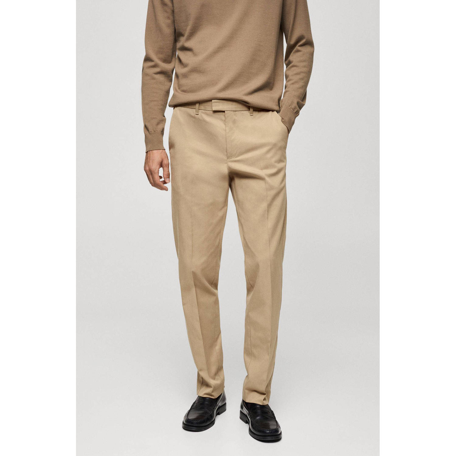 Mango Man regular fit pantalon lichtbeige