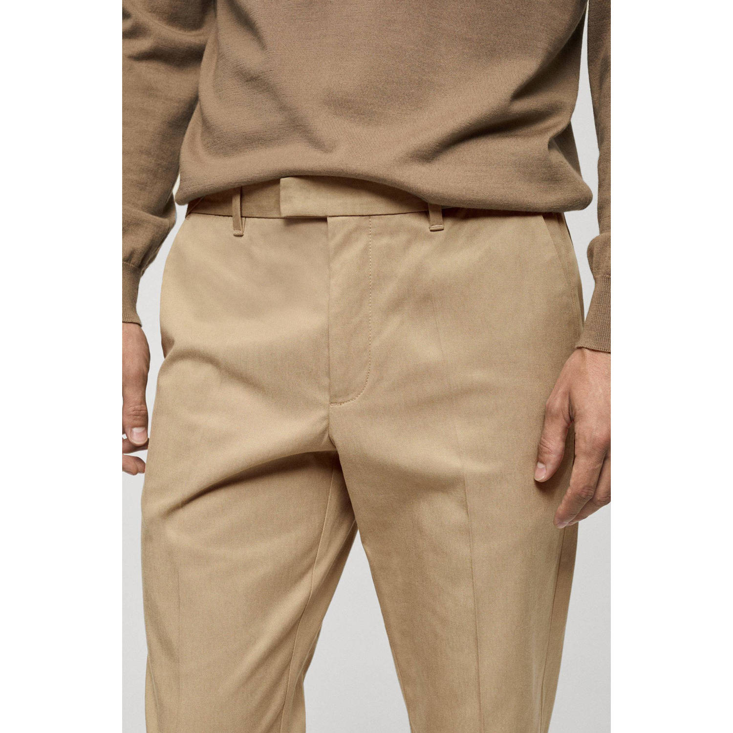 Mango Man regular fit pantalon lichtbeige