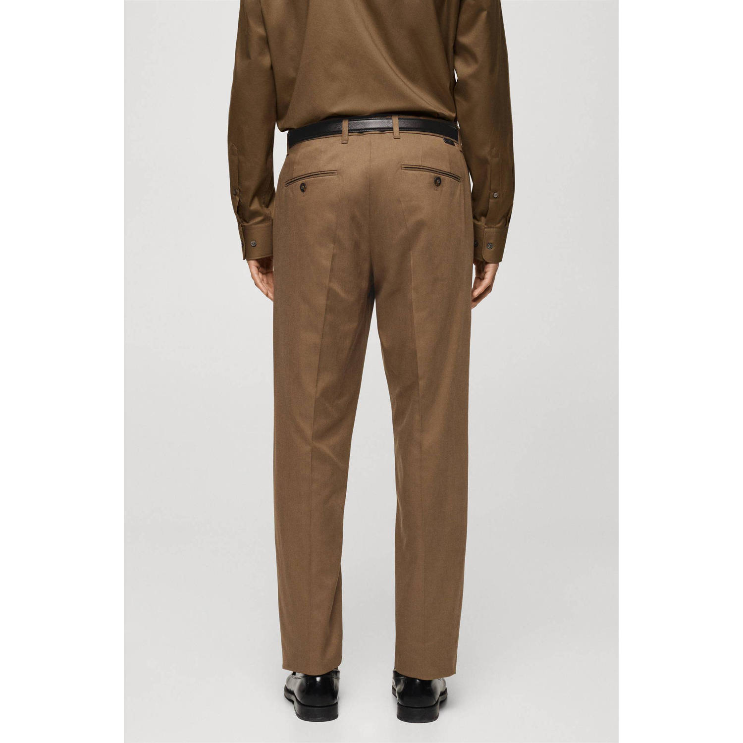 Mango Man regular fit pantalon bruin
