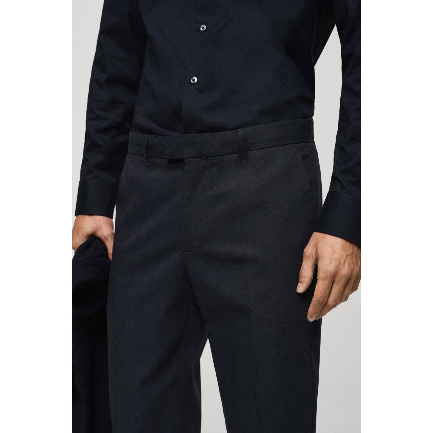 Mango Man regular fit pantalon donkerblauw