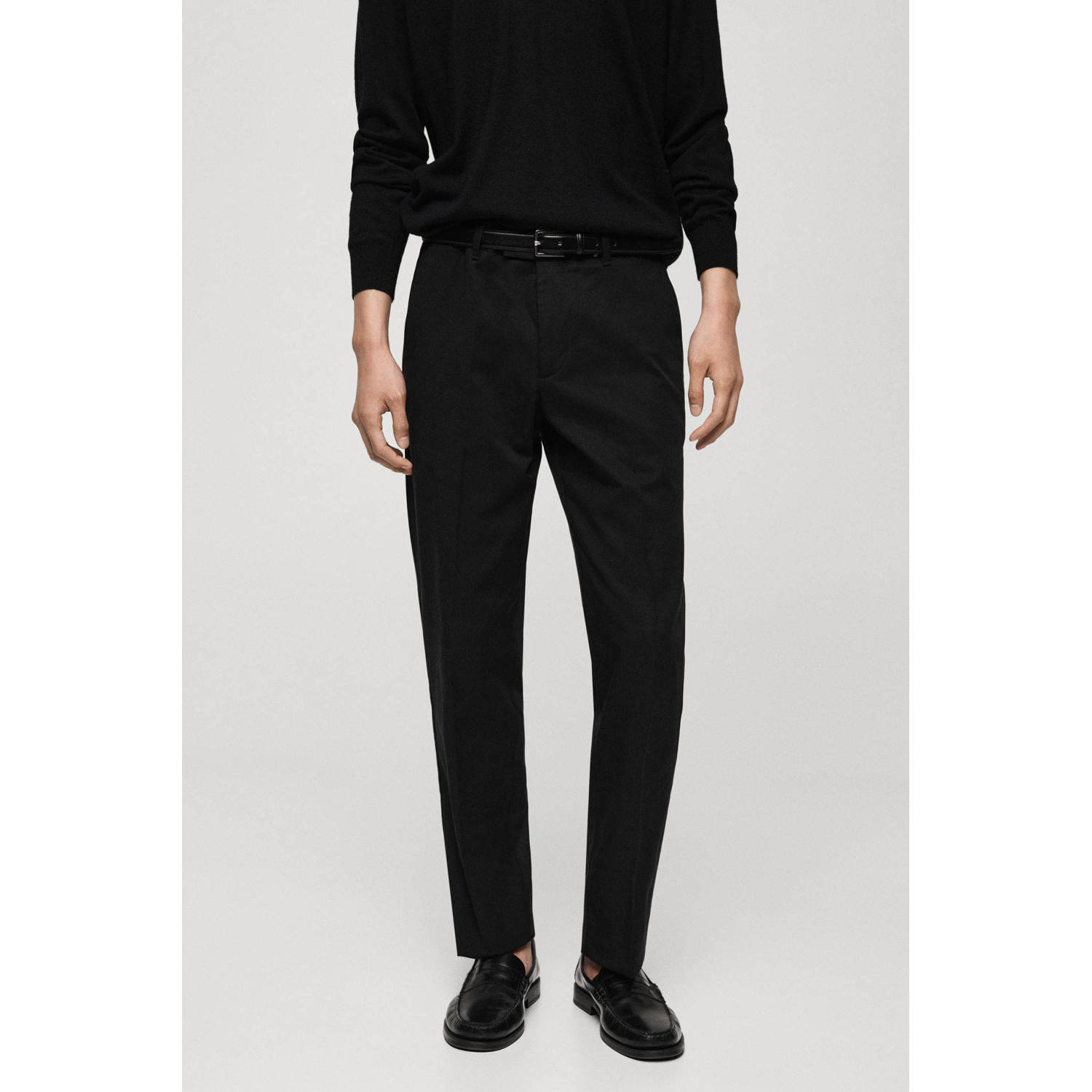 Mango Man regular fit pantalon zwart