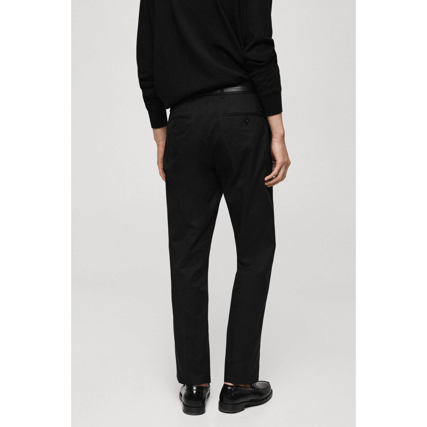 Mango Man regular fit pantalon zwart