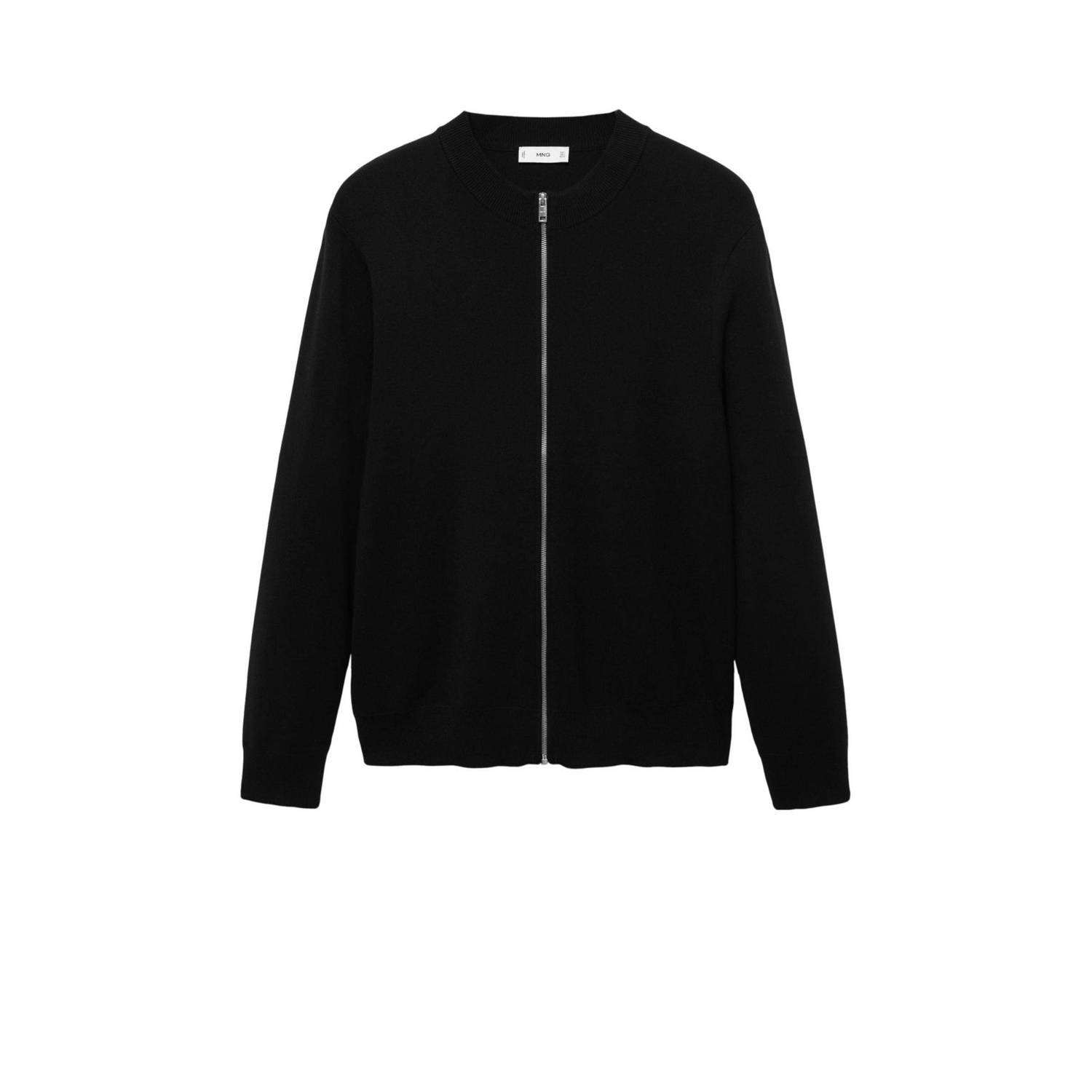 Mango Man fijngebreid vest zwart
