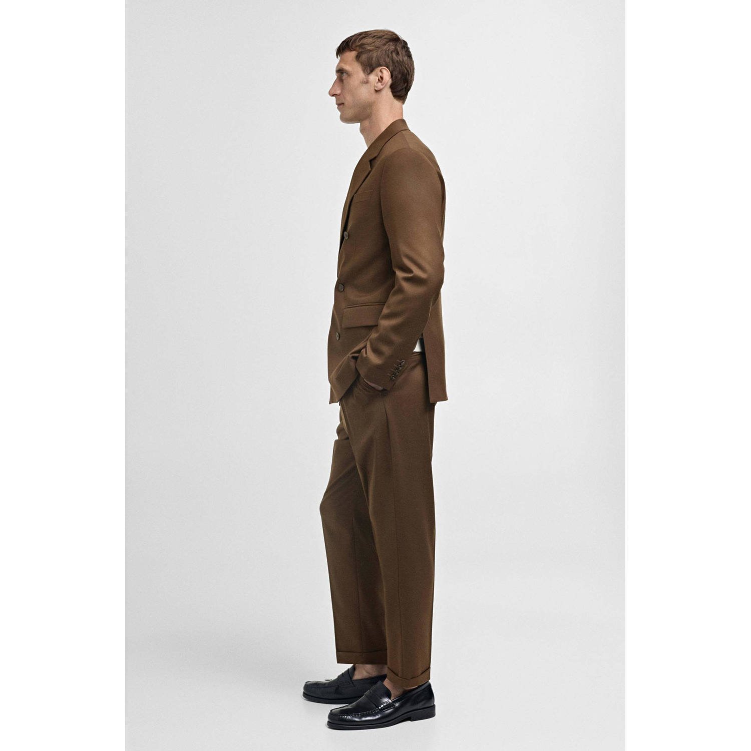 Mango Man slim pantalon bruin