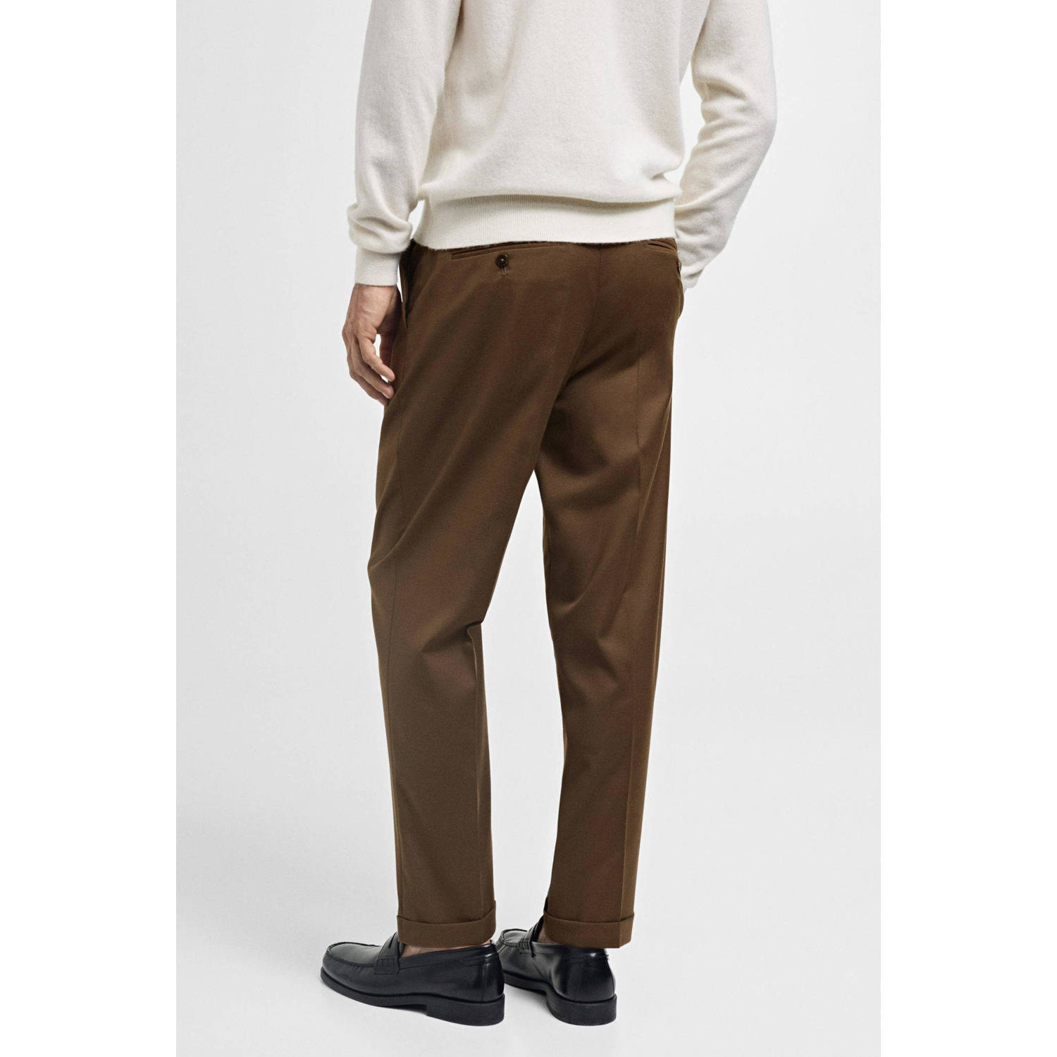 Mango Man slim pantalon bruin