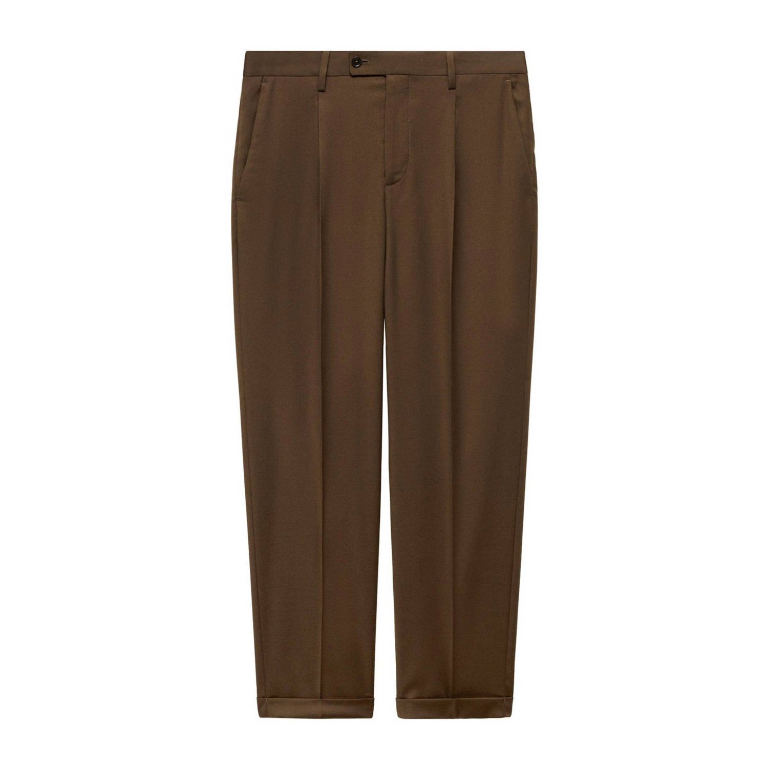 Mango Man slim pantalon bruin