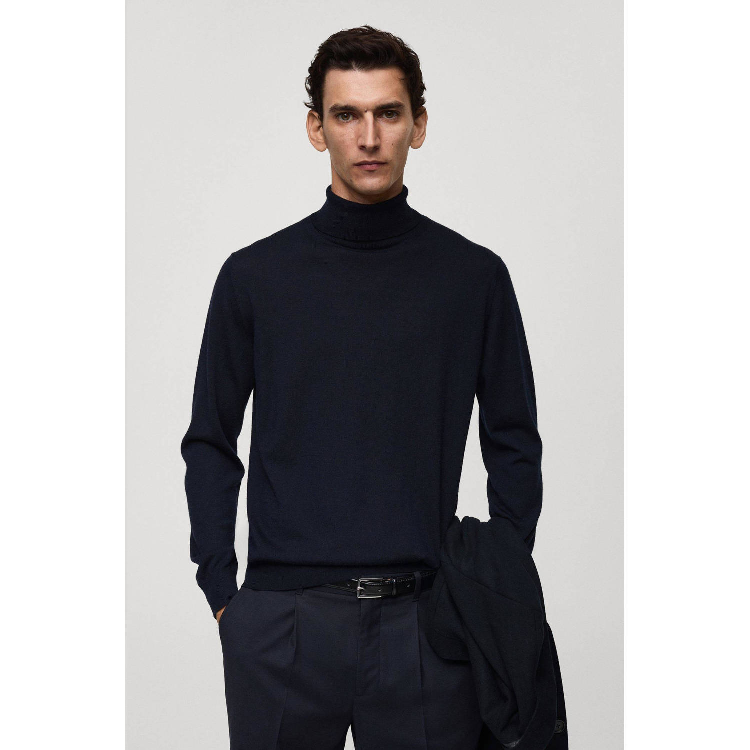 Mango Man wollen coltrui donkerblauw