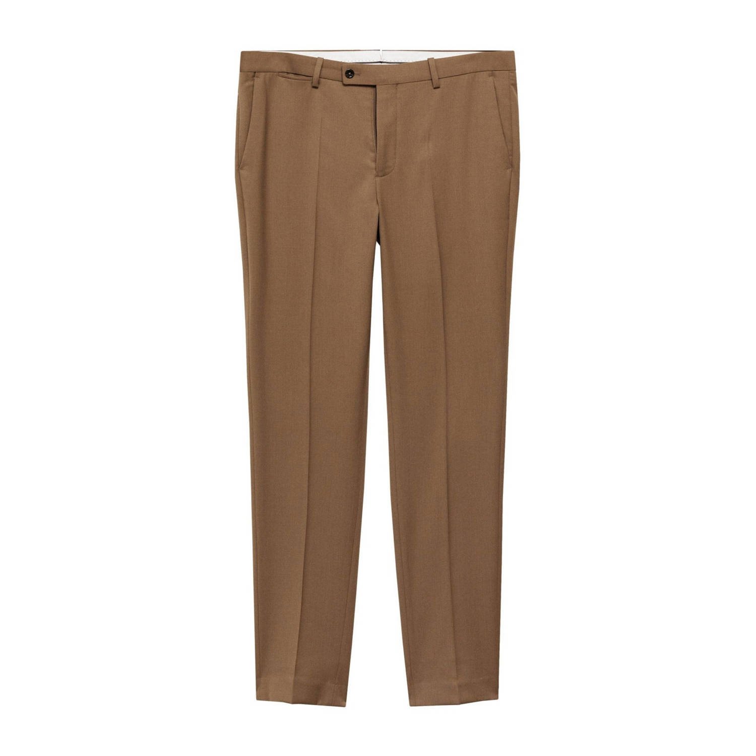 Mango Man wollen slim fit pantalon bruin