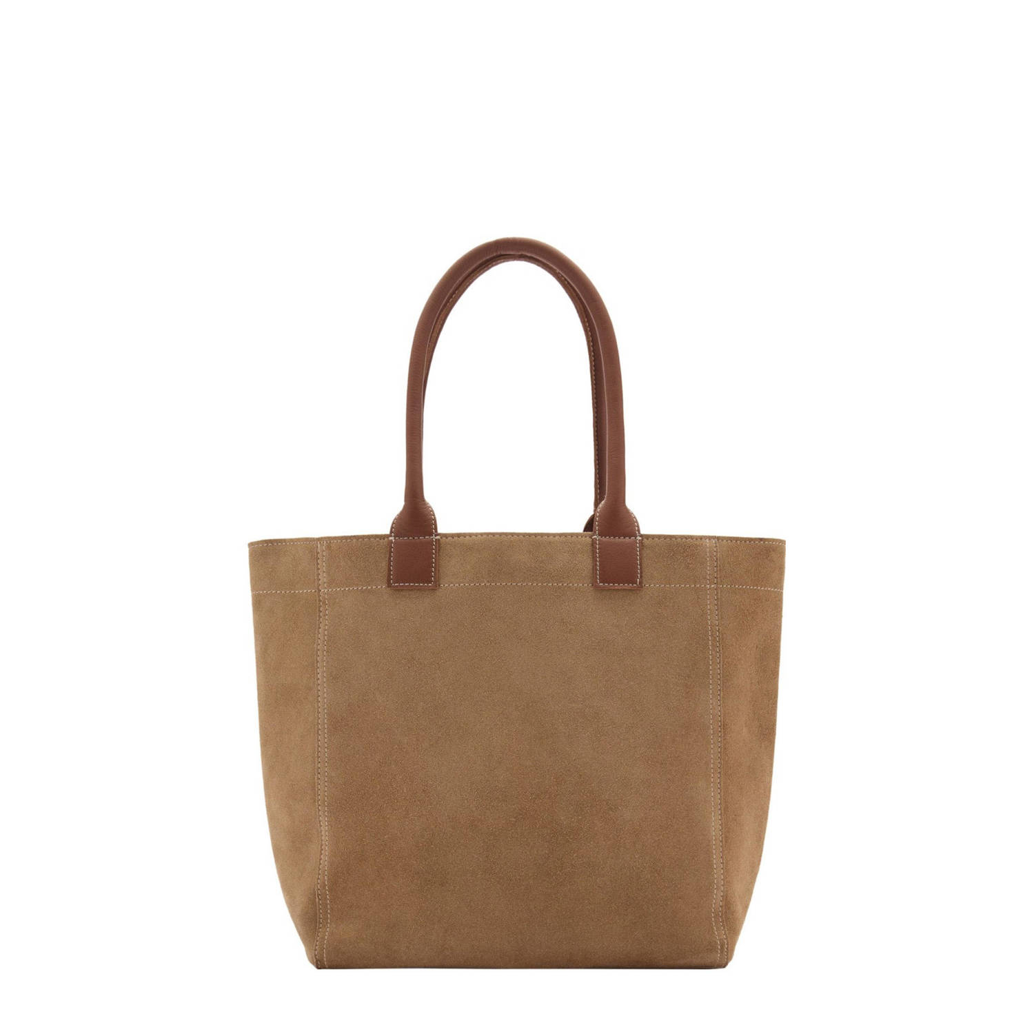 MANGO TEEN leren shopper middenbruin