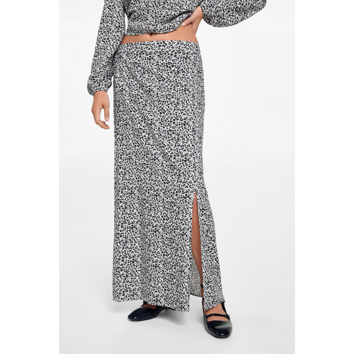 MANGO TEEN midi rok donkerblauw