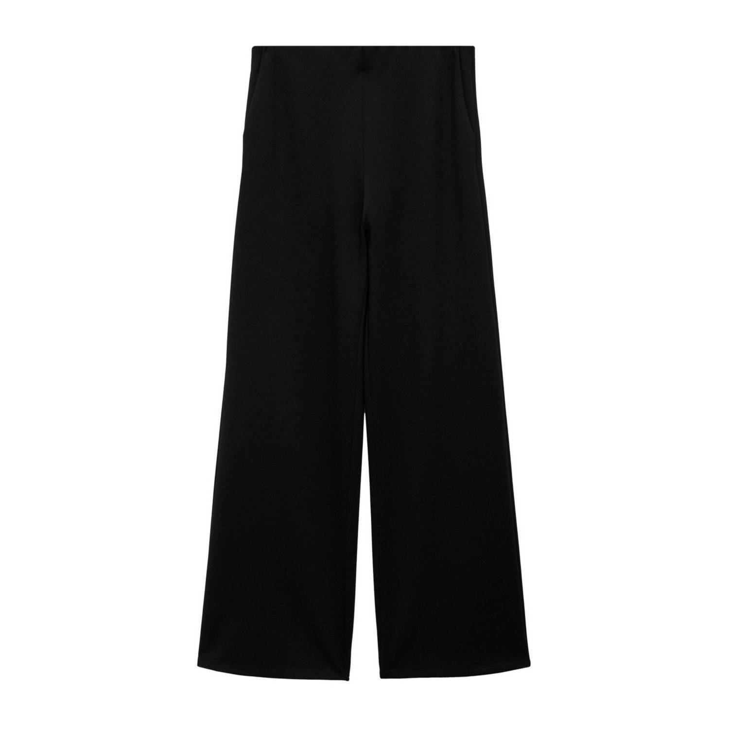 Mango wide leg pantalon zwart
