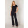Base Level regular waist flared broek zwart
