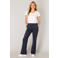 Base Level regular waist flared broek donkerblauw