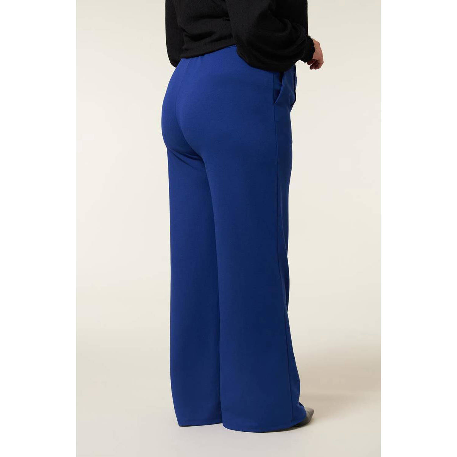 Miss Etam Plus wide leg broek blauw