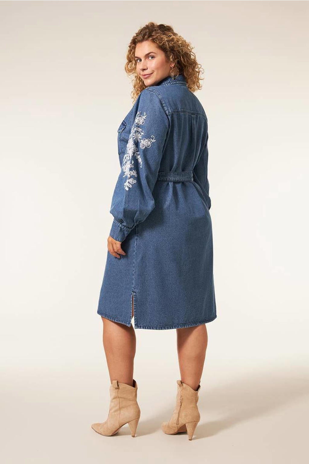 Miss Etam Plus spijkerjurk Danielle medium blue denim