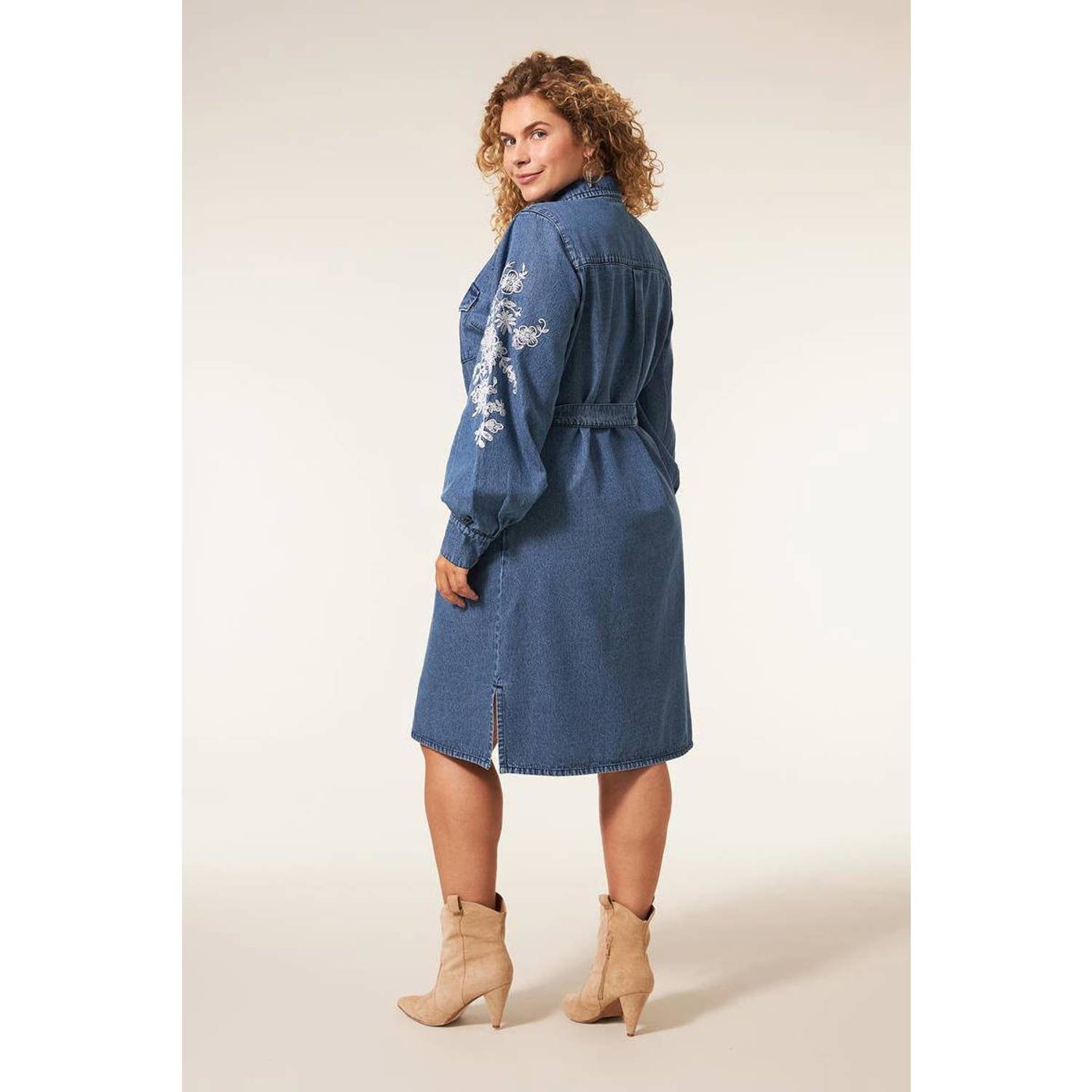 Miss Etam Plus spijkerjurk Danielle medium blue denim