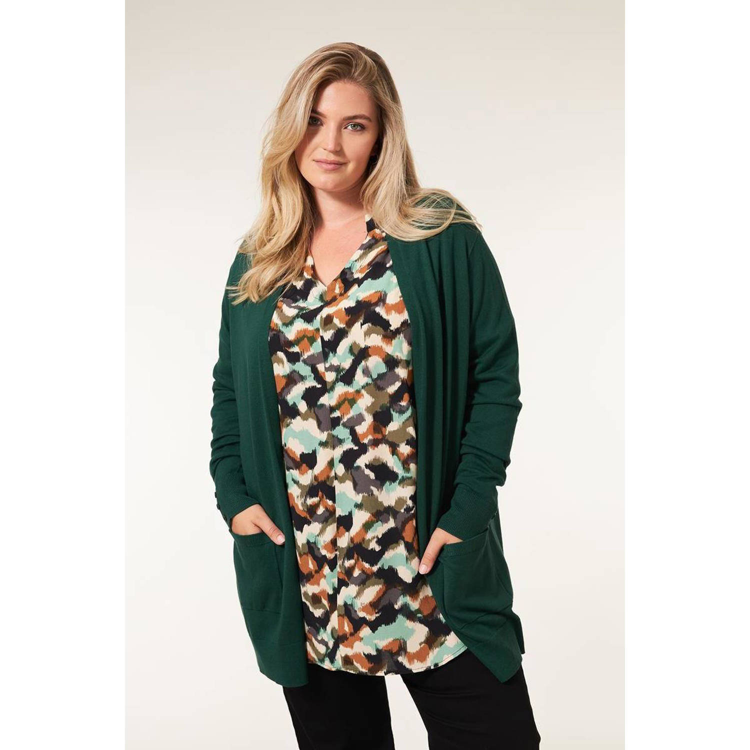 Miss Etam Plus vest Senna groen