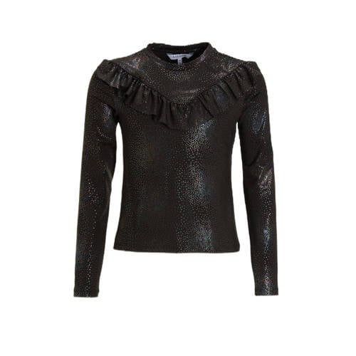 anytime longsleeve met ruffle zwart afbeelding