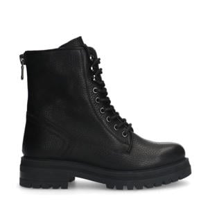 leren veterboots zwart