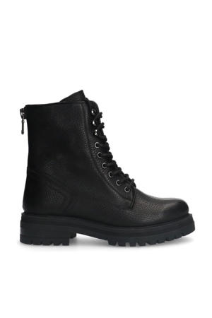 leren veterboots zwart