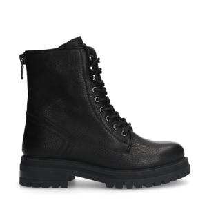 leren veterboots zwart