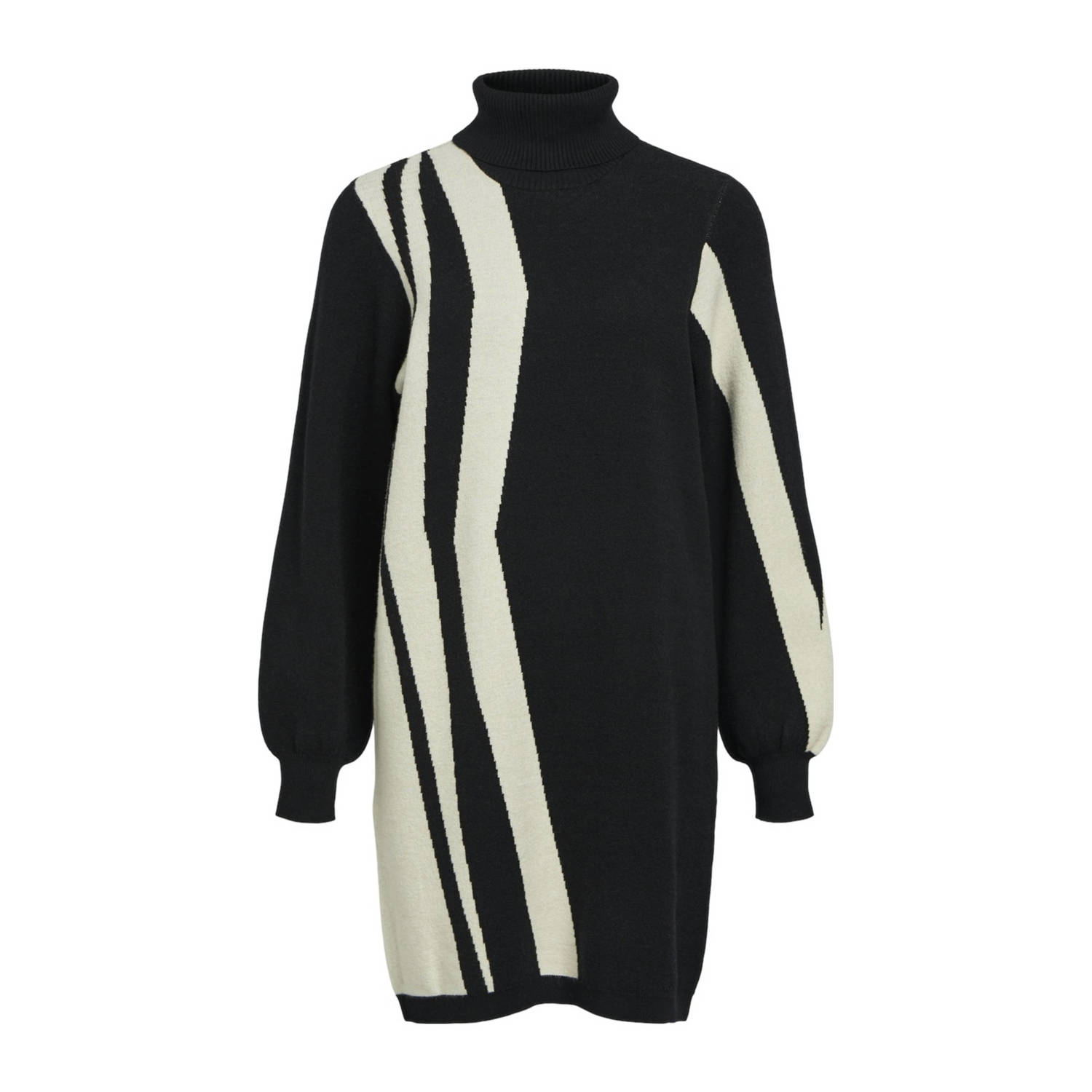 OBJECT Dames Jurken Objray L s Knit Rollneck Dress Zwart