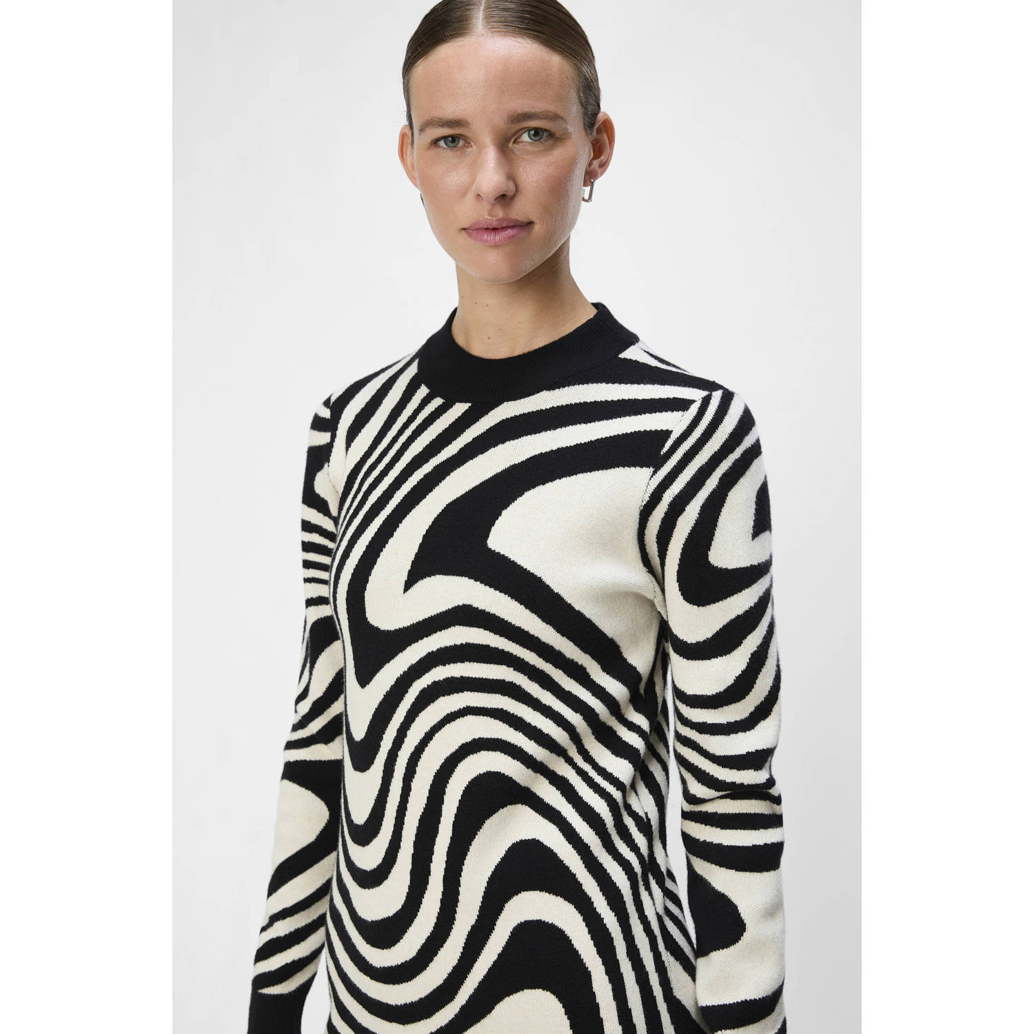OBJECT gebreide jurk OBJRAY met grafische print
