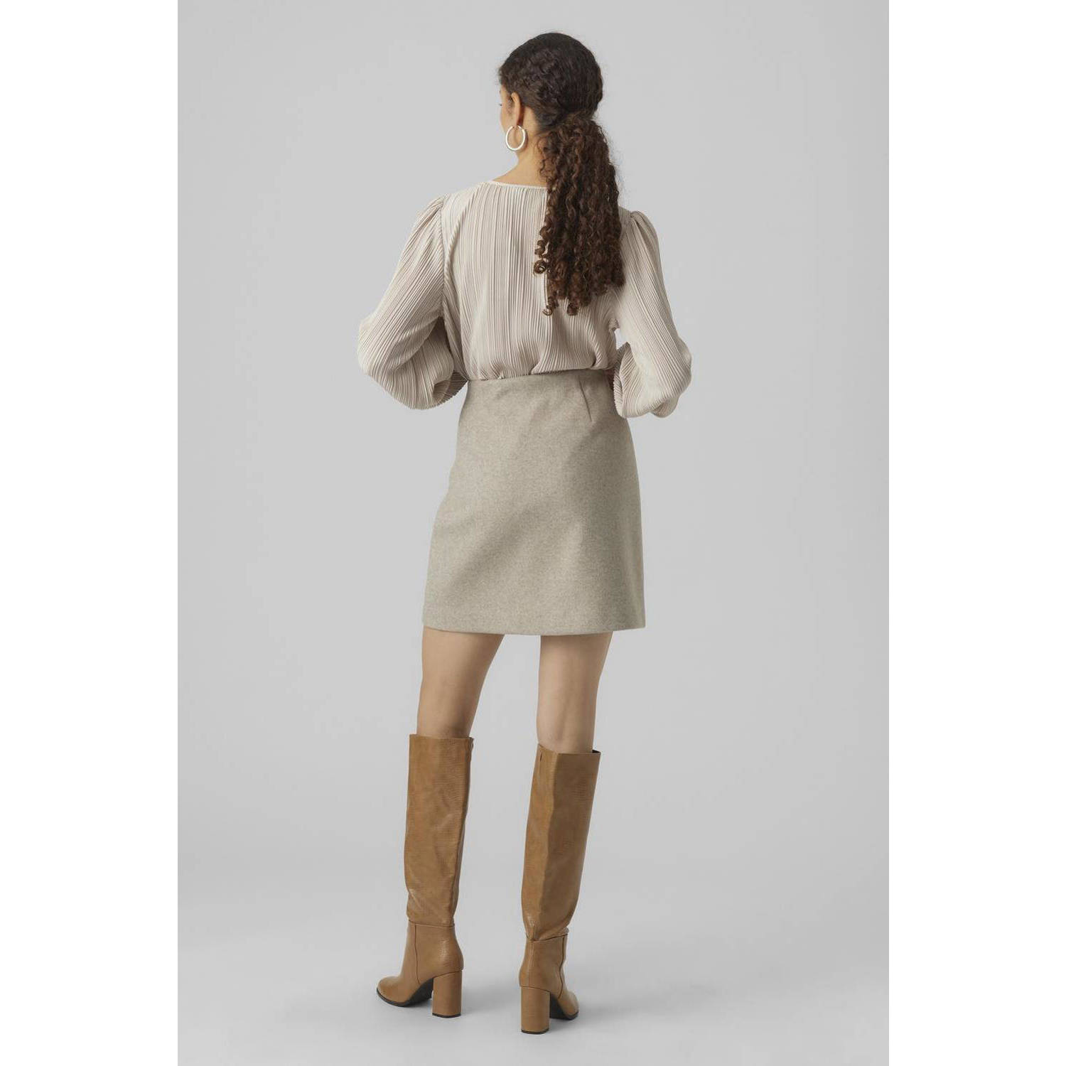 VERO MODA rok VMFORTUNEALLISON beige