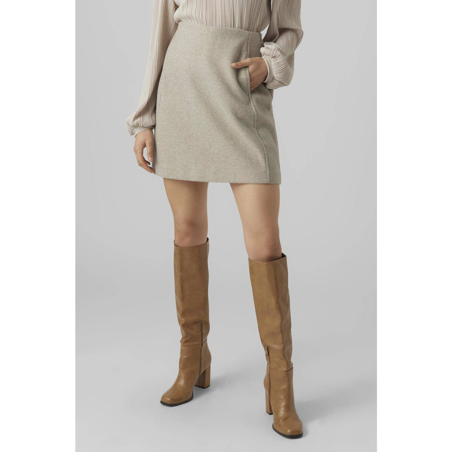 VERO MODA rok VMFORTUNEALLISON beige