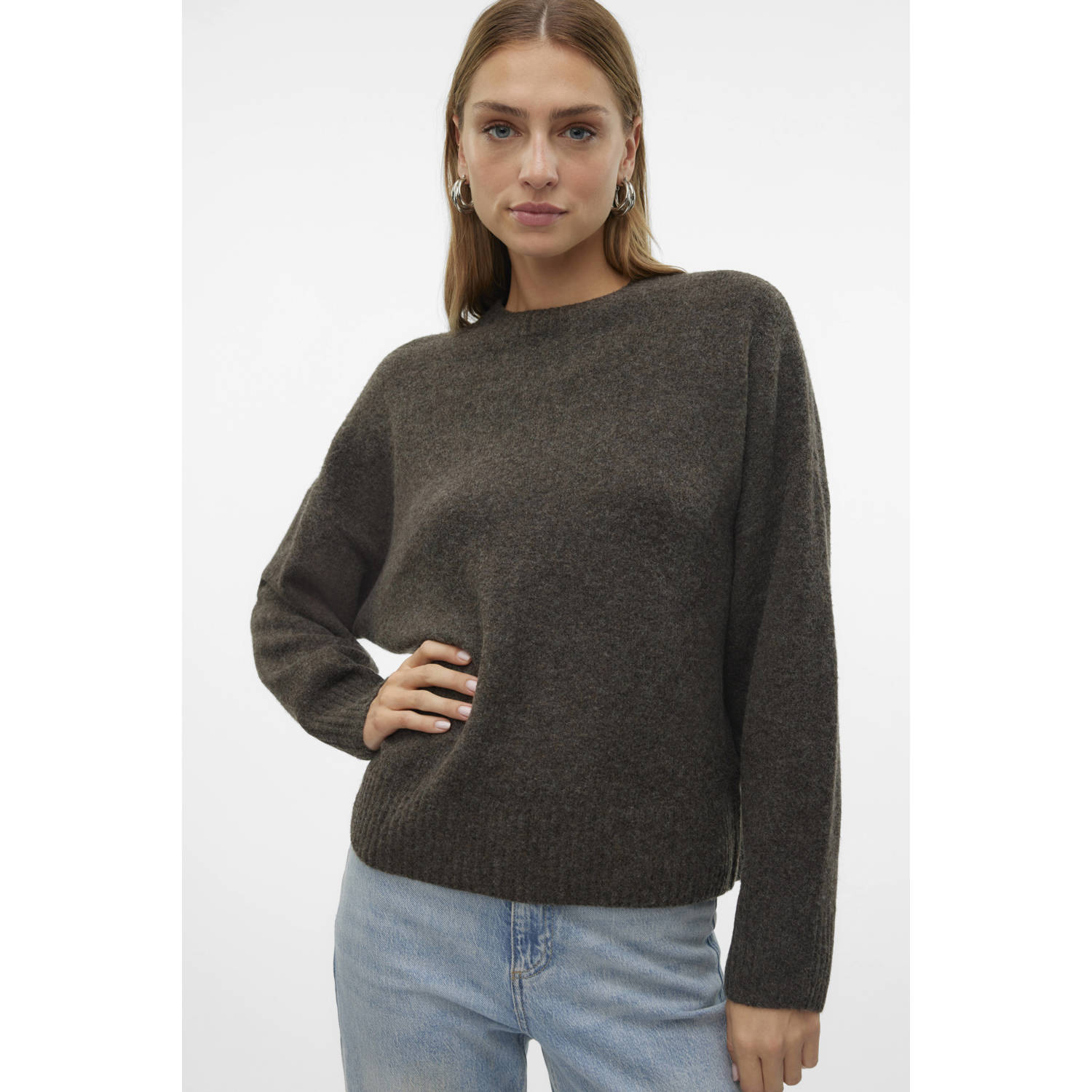 Vero Moda Gebreide trui VMBOOM LS O-NECK PULLOVER GA NOOS