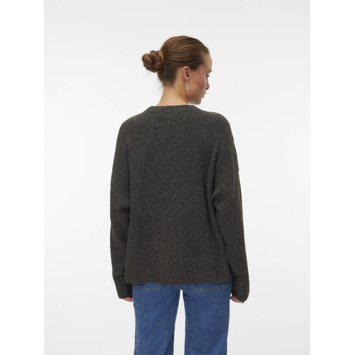 VERO MODA gebreide trui VMBOOM donkerbruin afbeelding