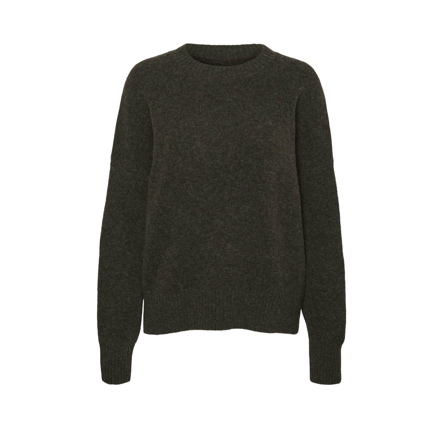 VERO MODA gebreide trui VMBOOM donkerbruin