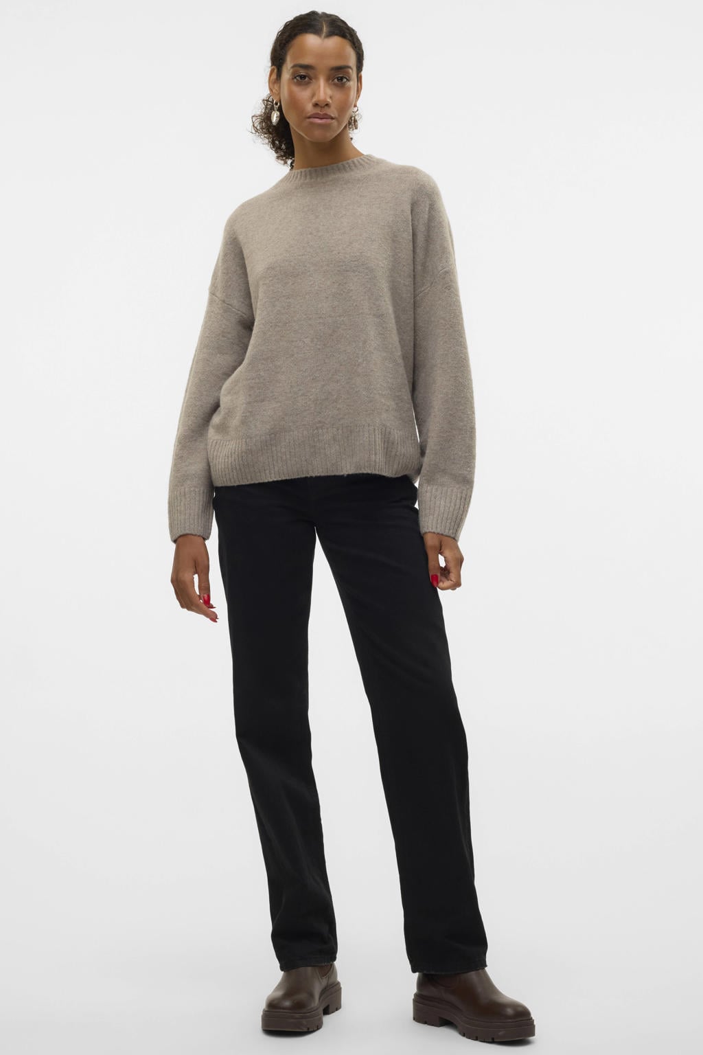 VERO MODA x Wehkamp gebreide trui VMBOOM zand